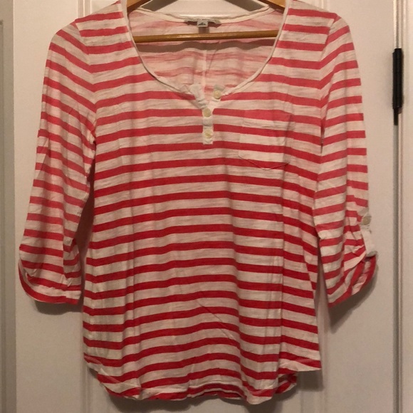 Banana Republic Coral Ombré Henley - Picture 1 of 5